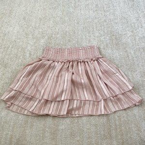Abercrombie & Fitch Striped Ruffle Mini Skirt XS Pink